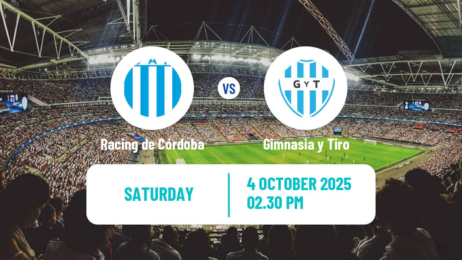Football Argentinian Primera Nacional Racing de Córdoba - Gimnasia y Tiro