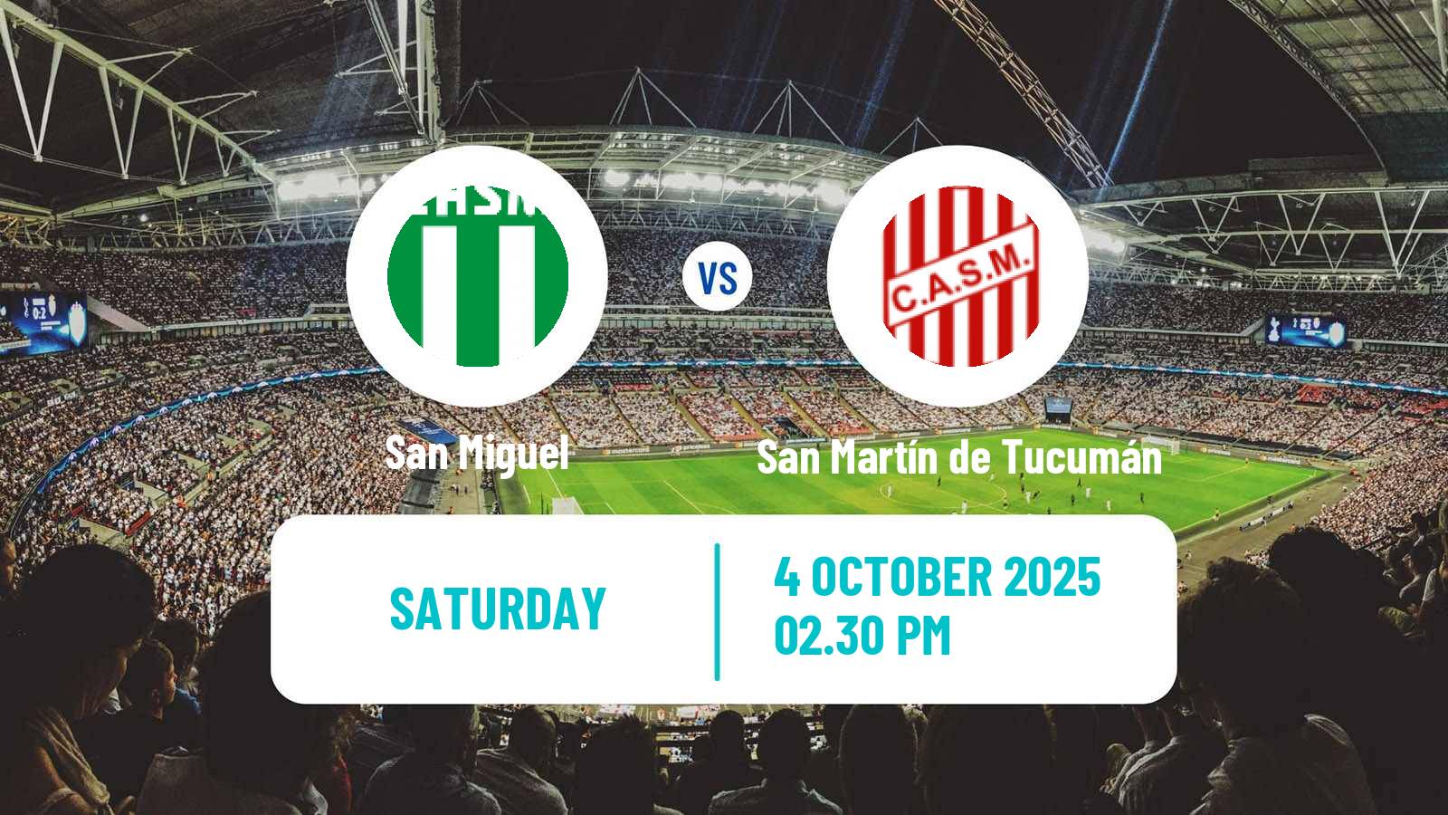 Football Argentinian Primera Nacional San Miguel - San Martín de Tucumán