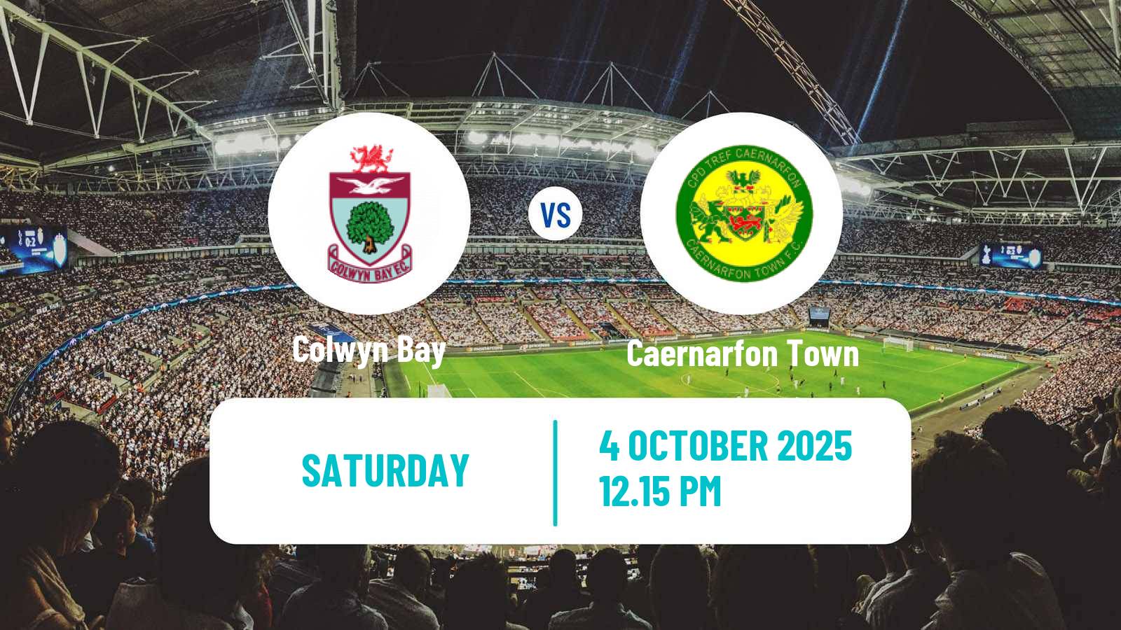 Football Welsh Cymru Premier Colwyn Bay - Caernarfon Town