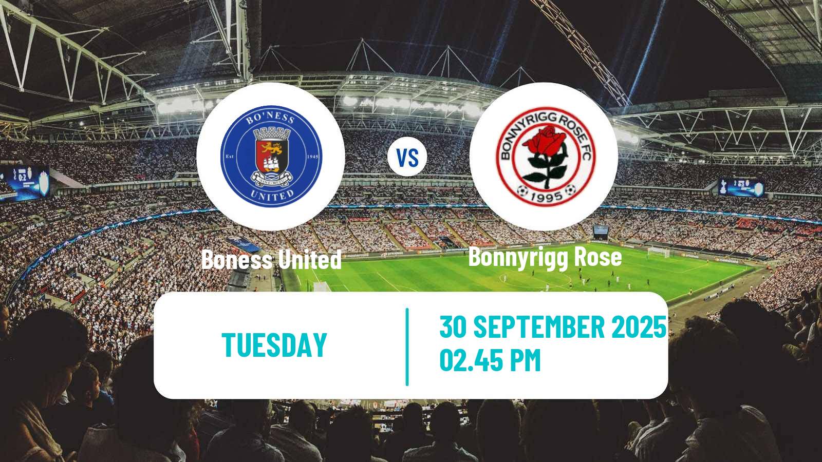 Football Scottish Lowland League Boness United - Bonnyrigg Rose