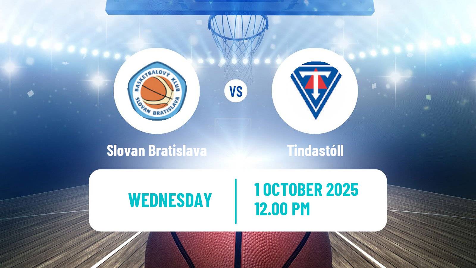 Basketball ENBL Slovan Bratislava - Tindastóll