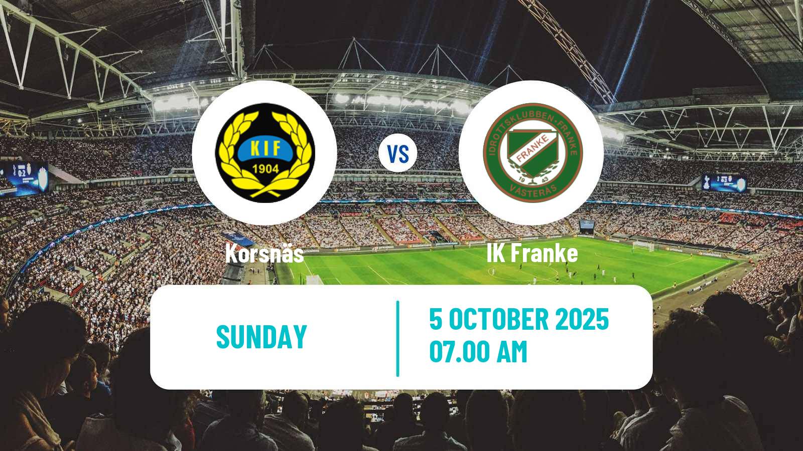 Football Swedish Division 2 - Norra Svealand Korsnäs - IK Franke