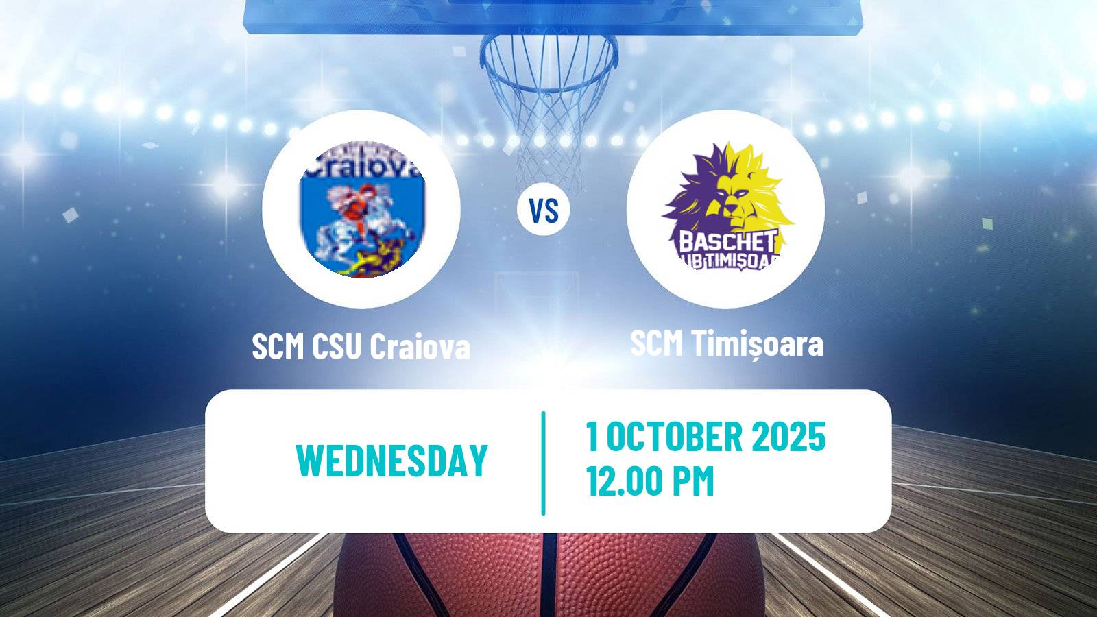 Basketball Romanian Divizia A Basketball SCM CSU Craiova - SCM Timișoara