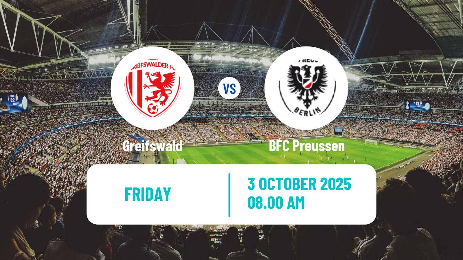 Football German Regionalliga Nordost Greifswald - Preussen
