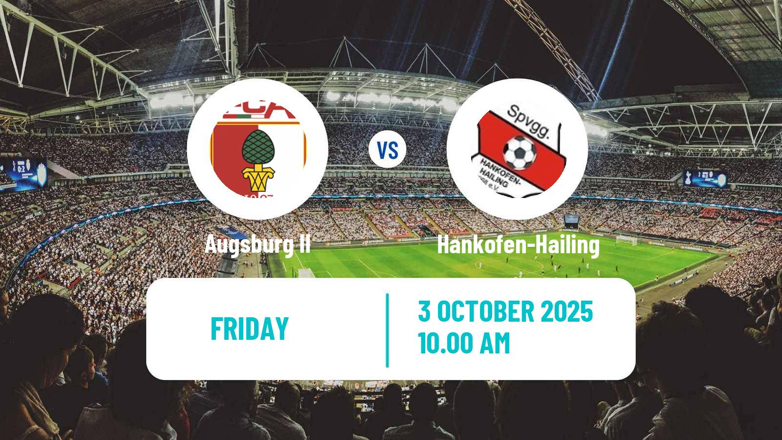 Football German Regionalliga Bayern Augsburg II - Hankofen-Hailing