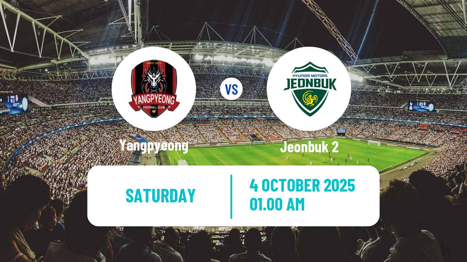Football South Korean K3 League Yangpyeong - Jeonbuk 2