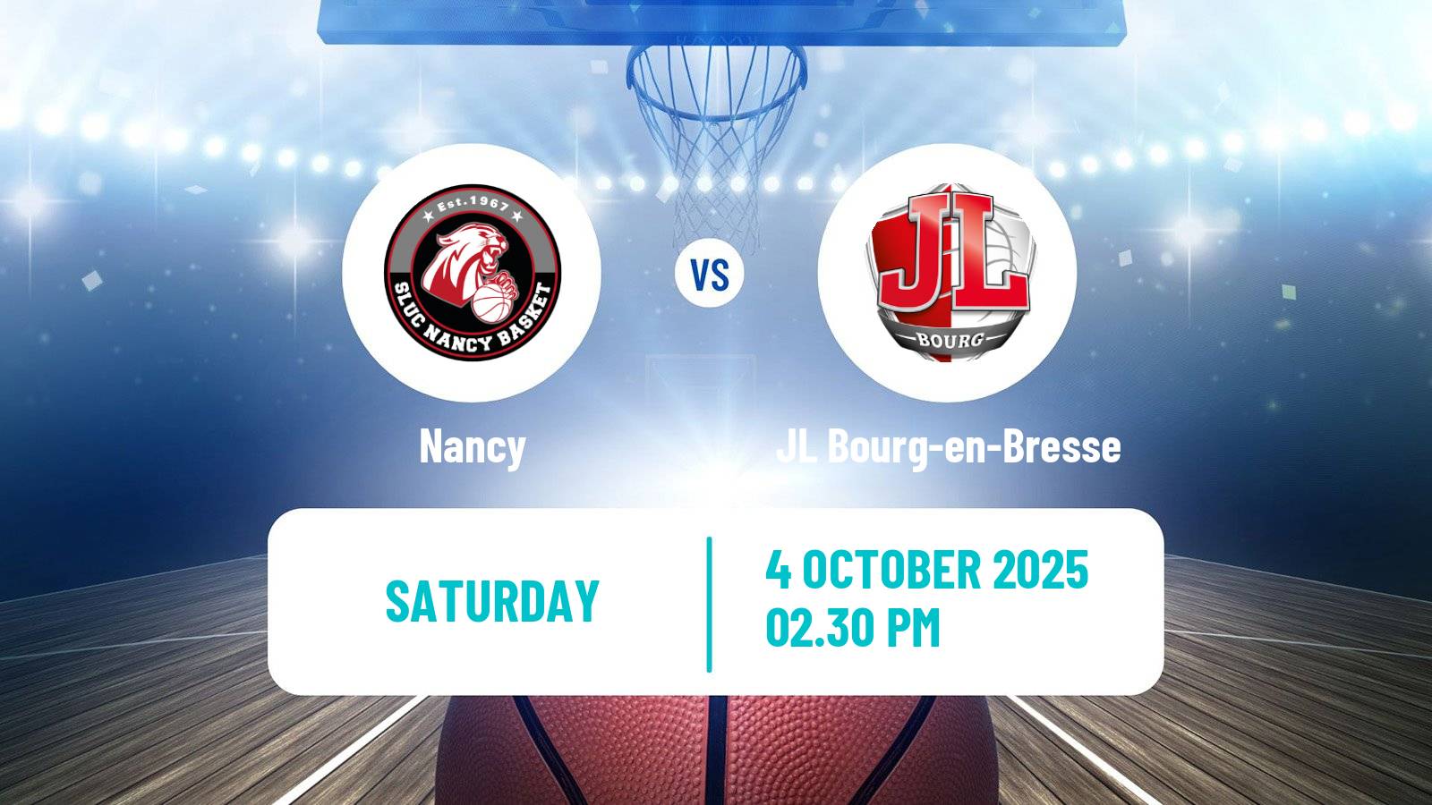 Basketball French LNB Nancy - JL Bourg-en-Bresse