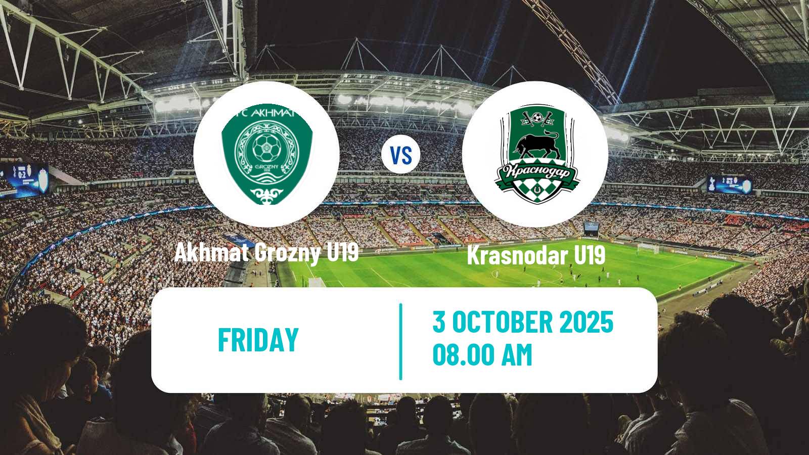 Football Russian Youth League Akhmat Grozny U19 - Krasnodar U19