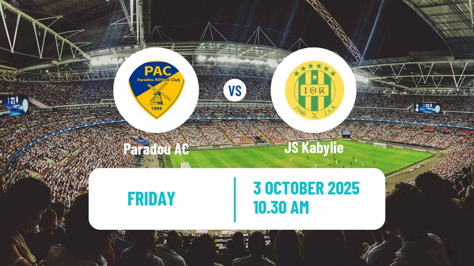 Football Algerian Ligue 1 Paradou - Kabylie
