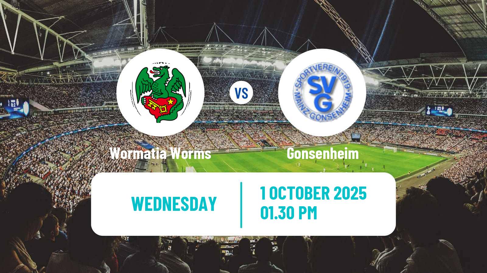 Football German Oberliga Rheinland-Pfalz/Saar Wormatia Worms - Gonsenheim