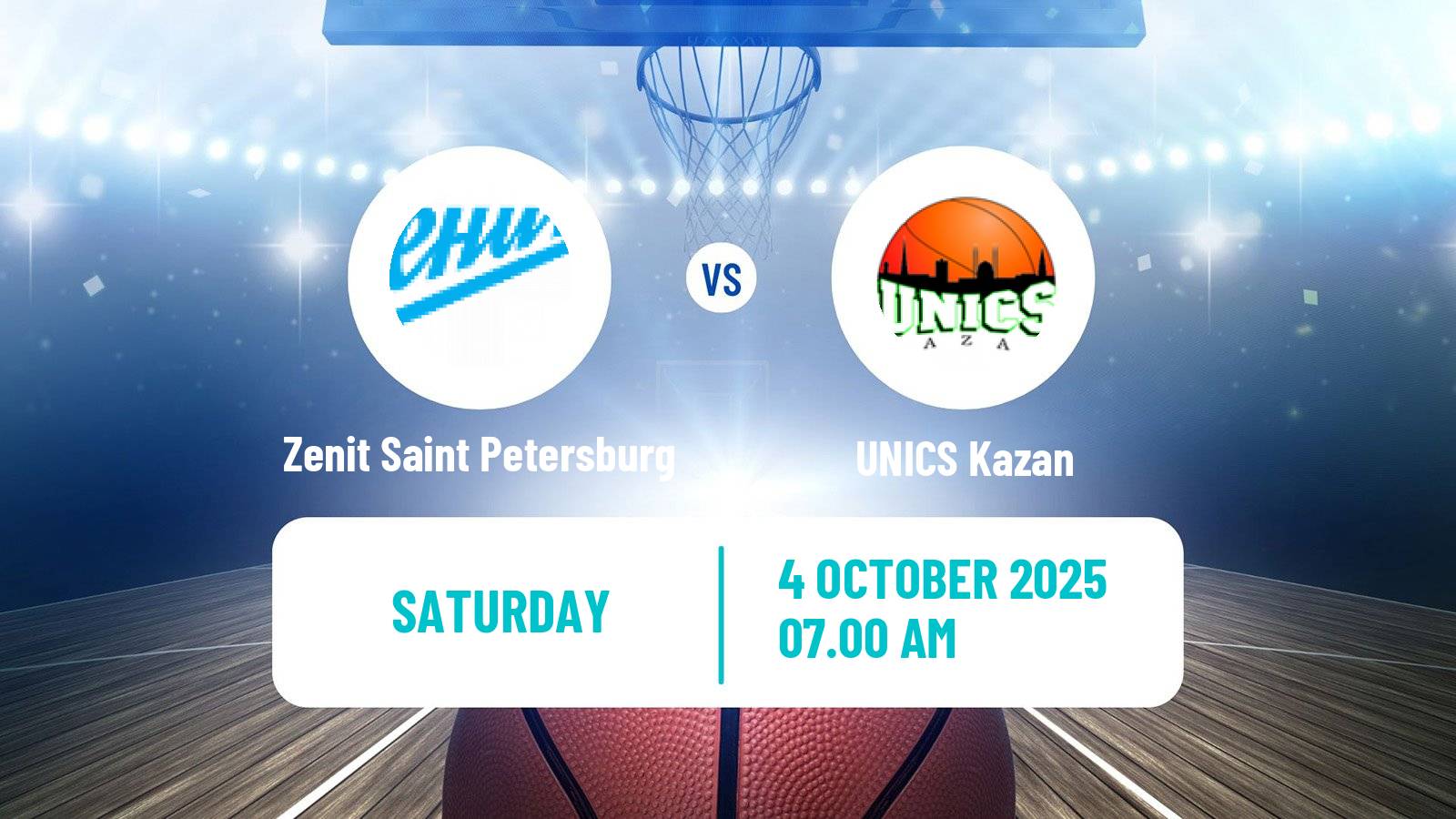Basketball VTB United League Zenit Saint Petersburg - UNICS