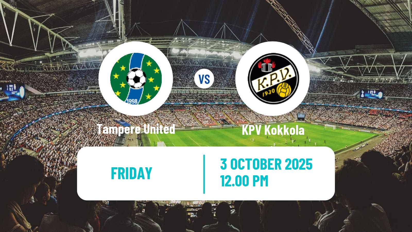 Football Finnish Ykkonen Tampere United - KPV Kokkola