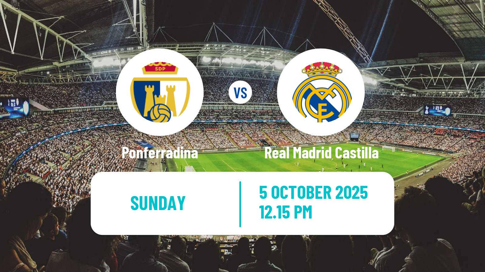 Football Spanish Primera RFEF Group 1 Ponferradina - Real Madrid Castilla