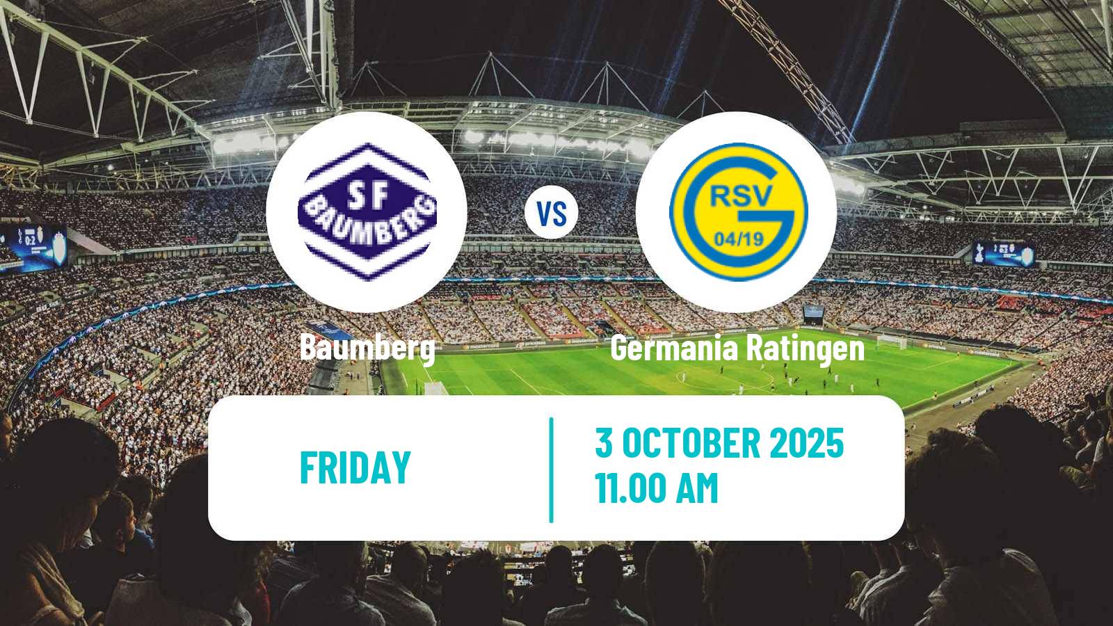 Football German Oberliga Niederrhein Baumberg - Germania Ratingen