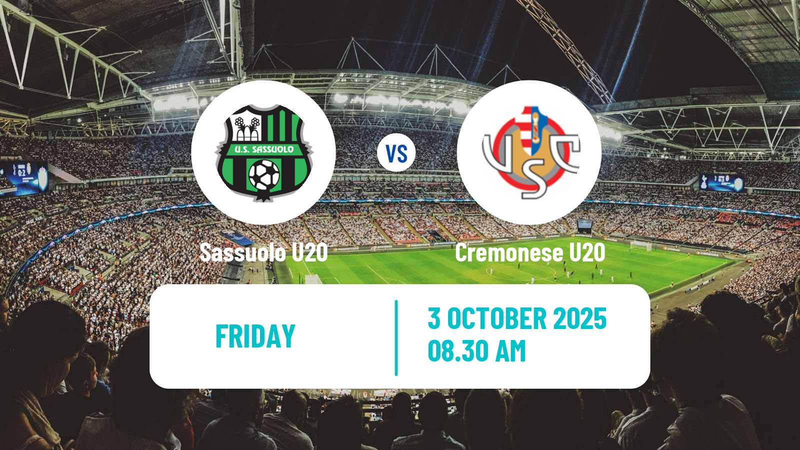 Football Italian Primavera 1 Sassuolo U20 - Cremonese U20