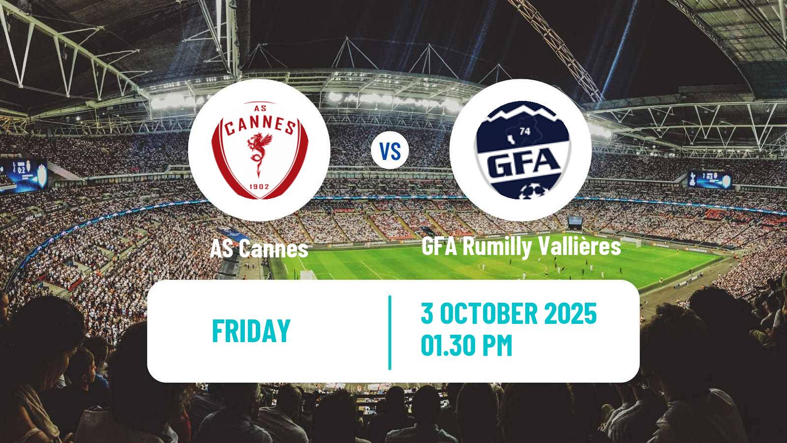Football French National 2 - Group C Cannes - GFA Rumilly Vallières