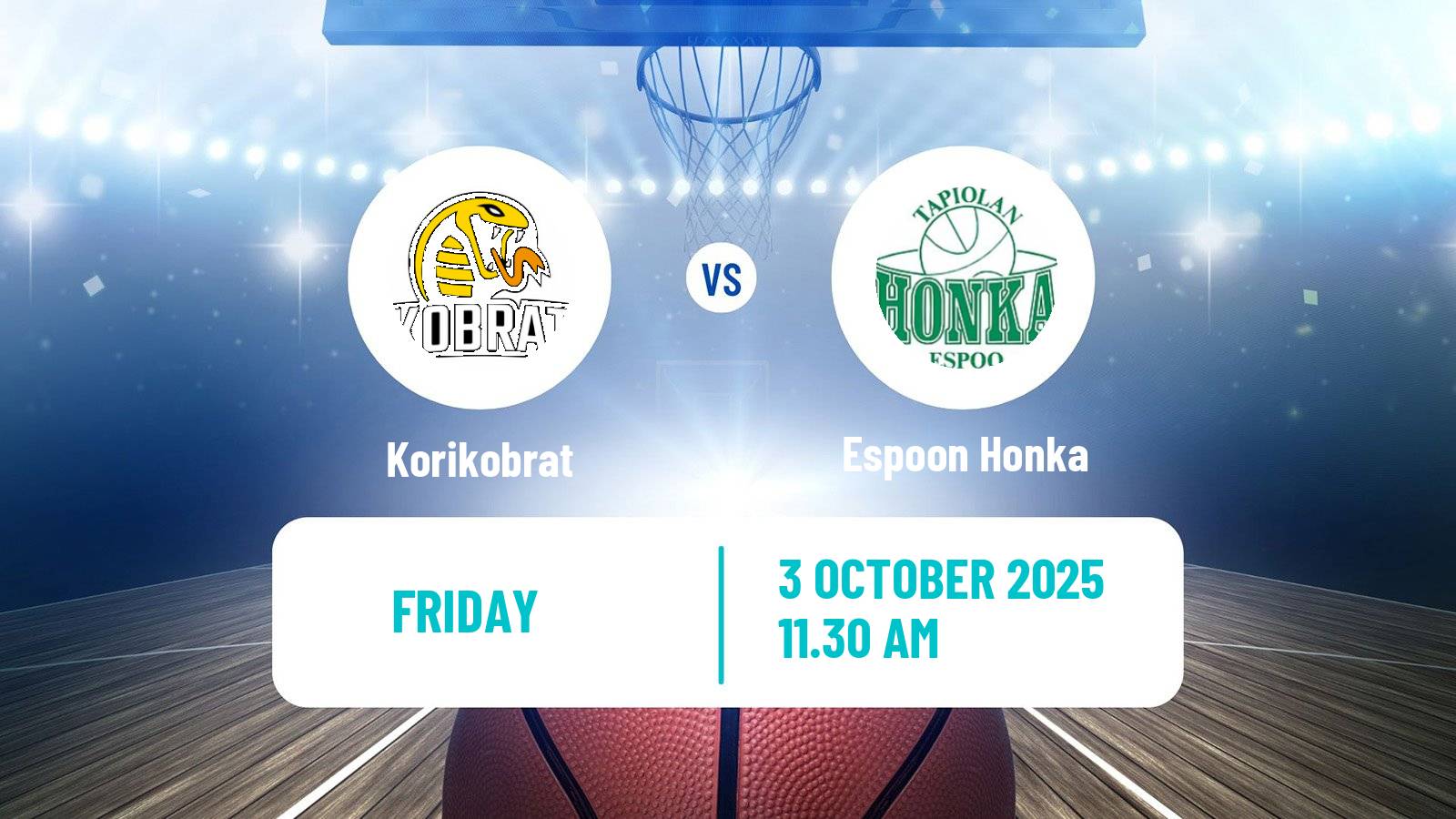 Basketball Finnish Korisliiga Korikobrat - Espoon Honka