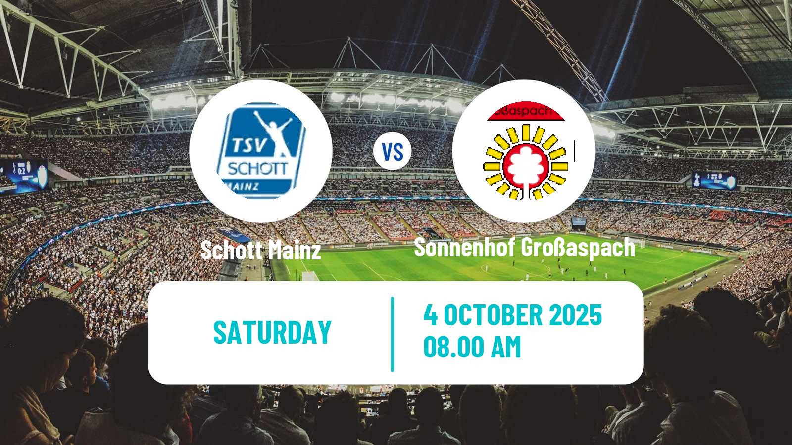Football German Regionalliga Sudwest Schott Mainz - Sonnenhof Großaspach