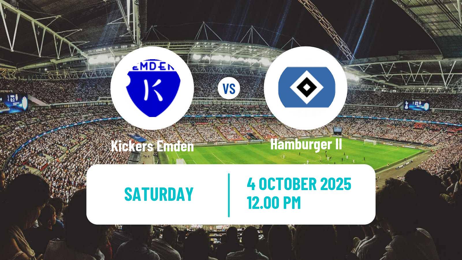 Football German Regionalliga North Kickers Emden - Hamburger II