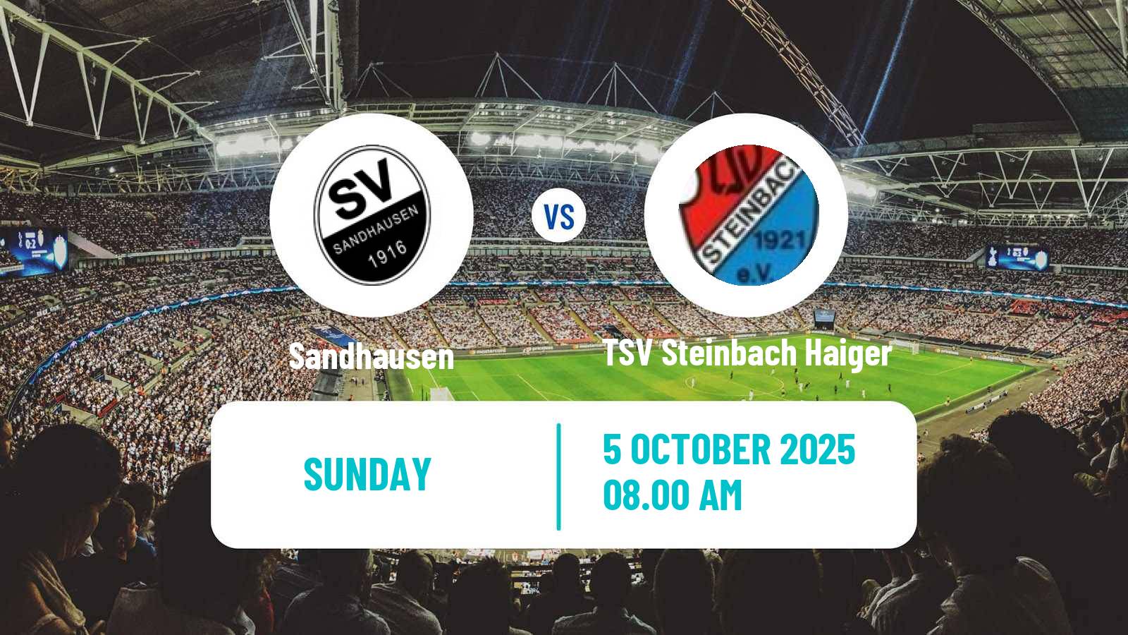 Football German Regionalliga Sudwest Sandhausen - TSV Steinbach Haiger