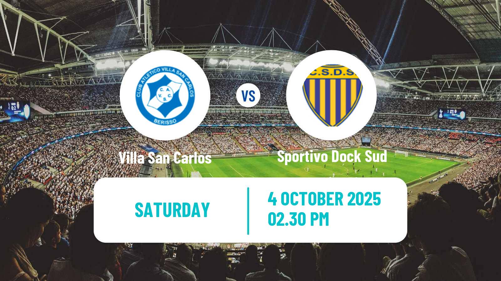 Football Argentinian Primera B Villa San Carlos - Sportivo Dock Sud