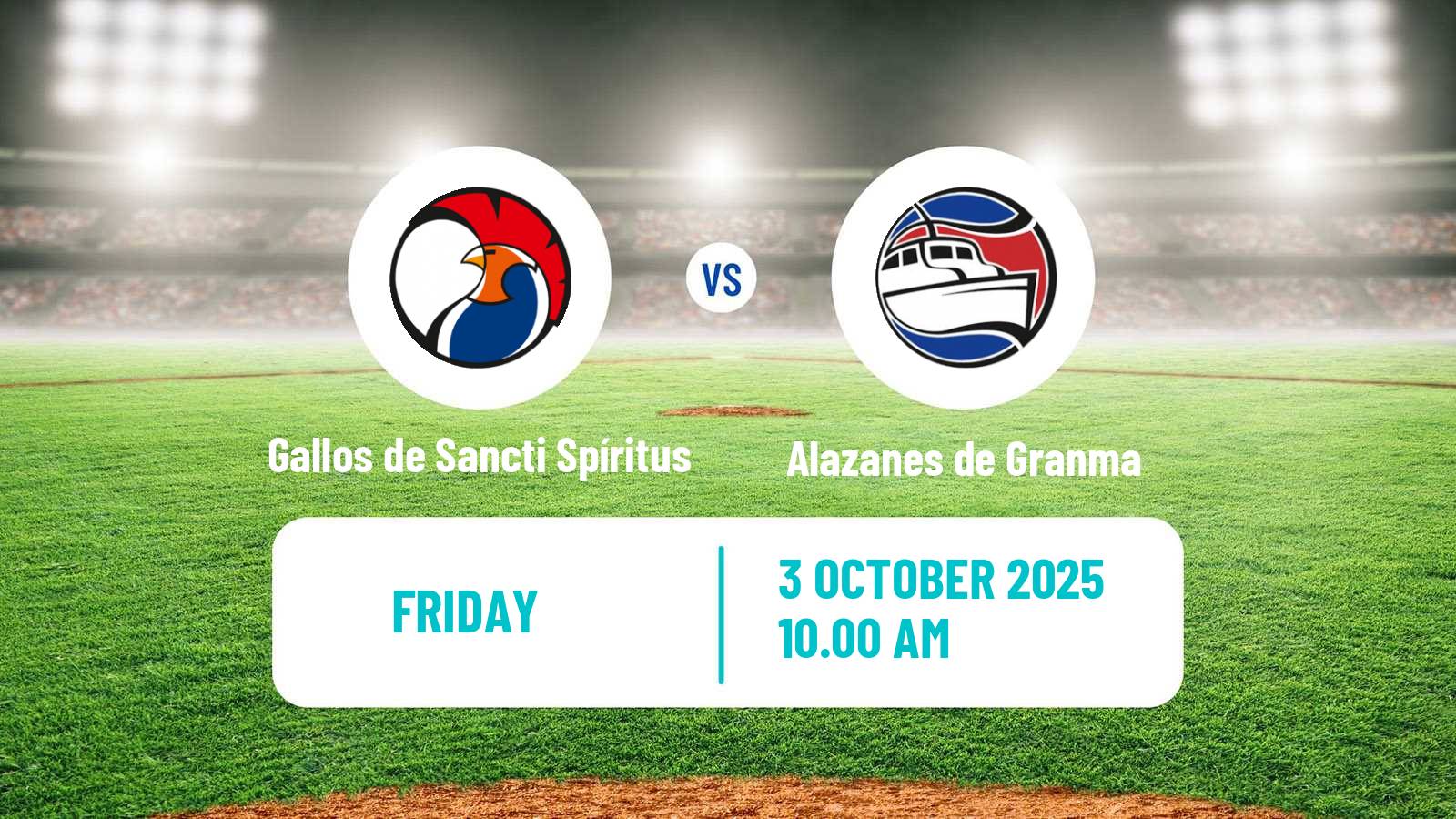 Baseball Cuba Serie Nacional Baseball Gallos de Sancti Spíritus - Alazanes de Granma