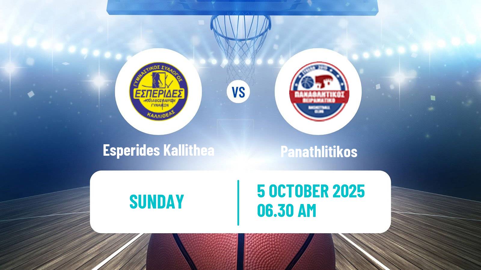 Basketball Greek Basket League A1 Women Esperides Kallithea - Panathlitikos