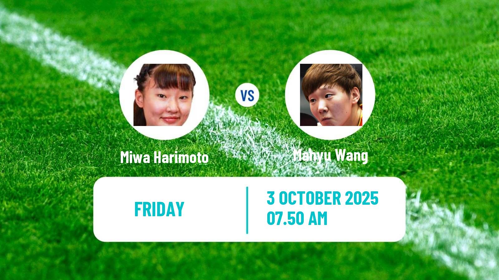 Table tennis China Smash Women Miwa Harimoto - Manyu Wang