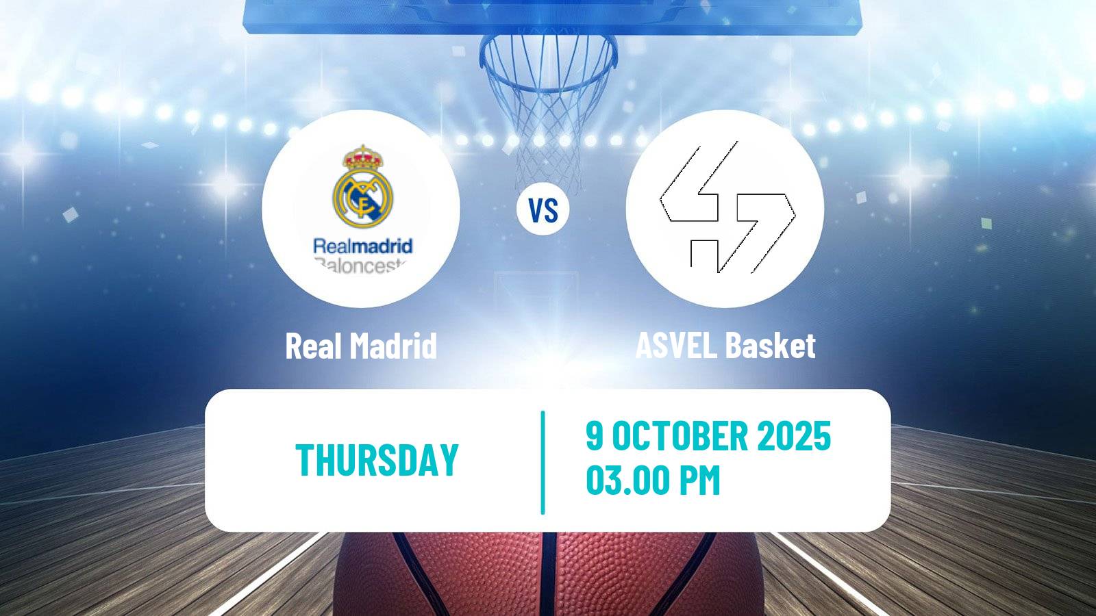 Basketball Euroleague Real Madrid - ASVEL Basket