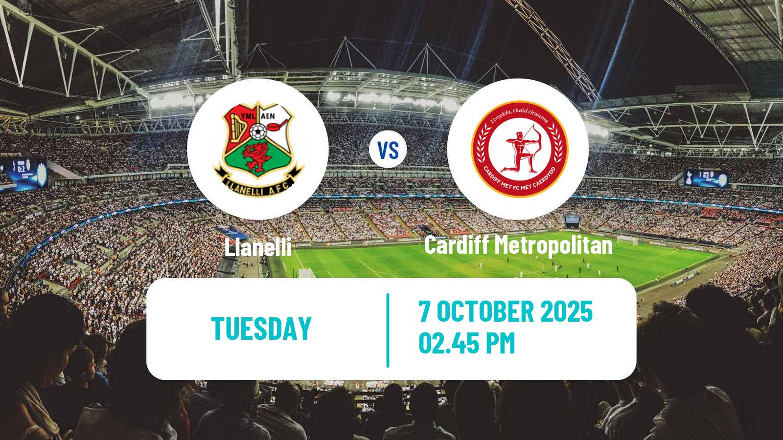 Football Welsh Cymru Premier Llanelli - Cardiff Metropolitan