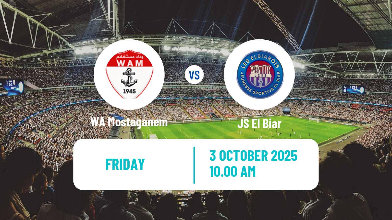 Football Algerian Ligue 2 WA Mostaganem - El Biar