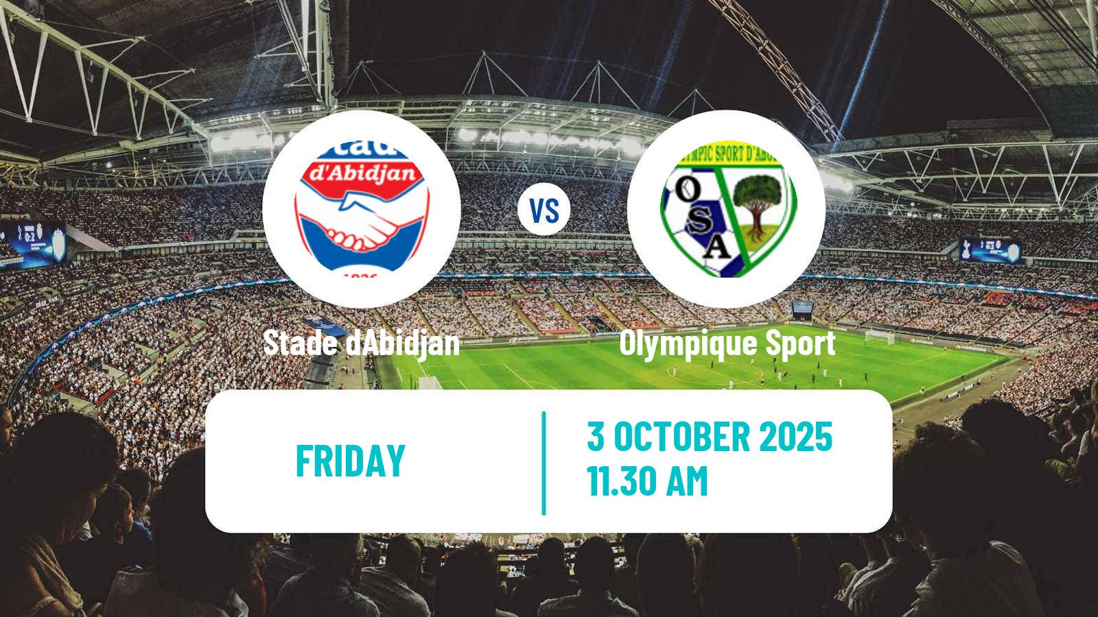 Football Cote d`Ivoire Ligue 1 Stade dAbidjan - Olympique Sport
