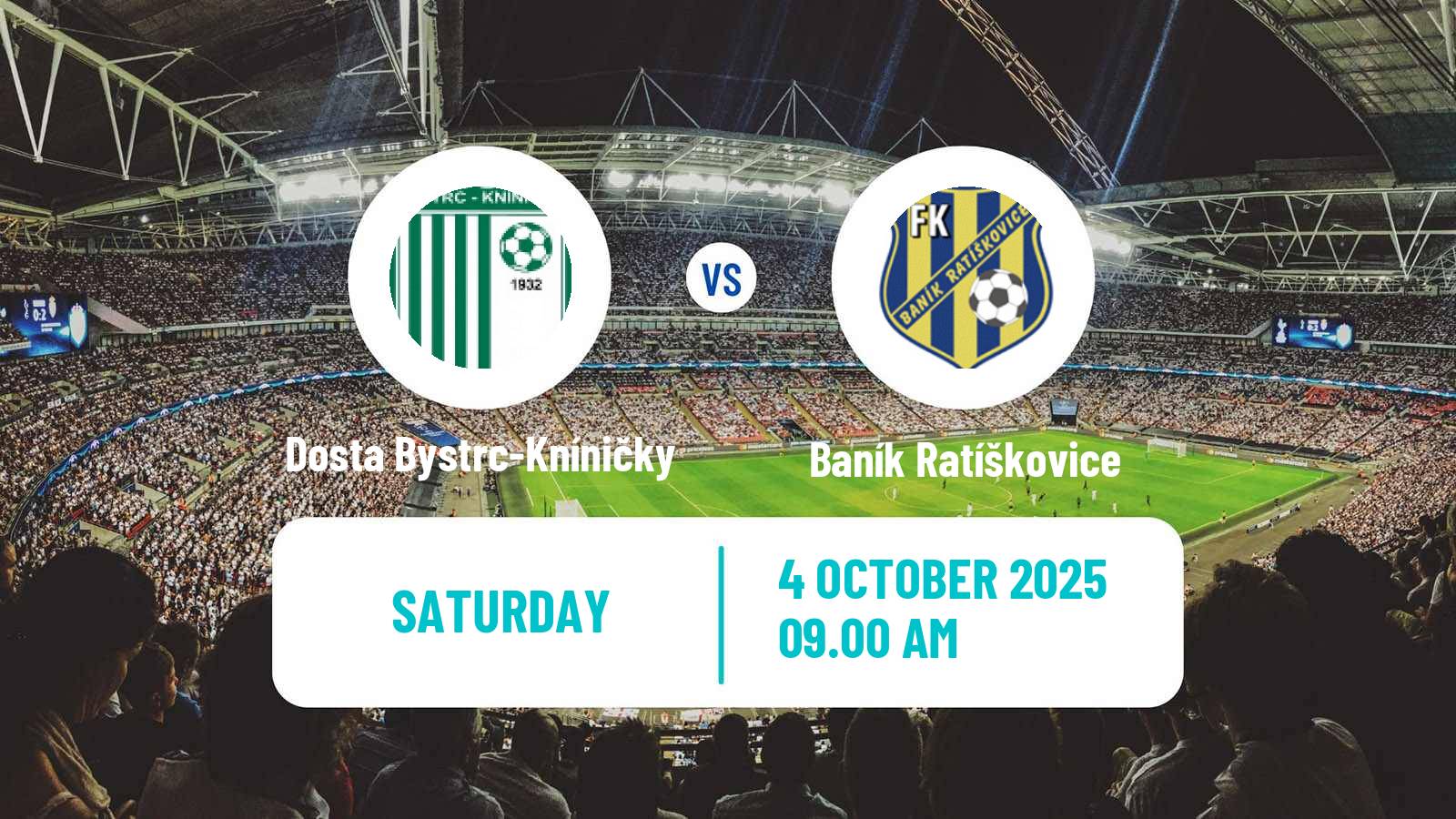 Football Czech Jihomoravsky KP Dosta Bystrc-Kníničky - Baník Ratíškovice