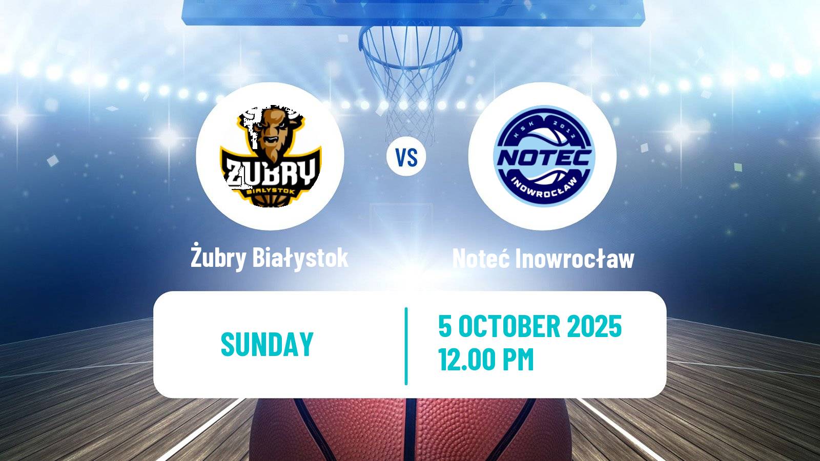 Basketball Polish 1 Liga Basketball Żubry Białystok - Noteć Inowrocław