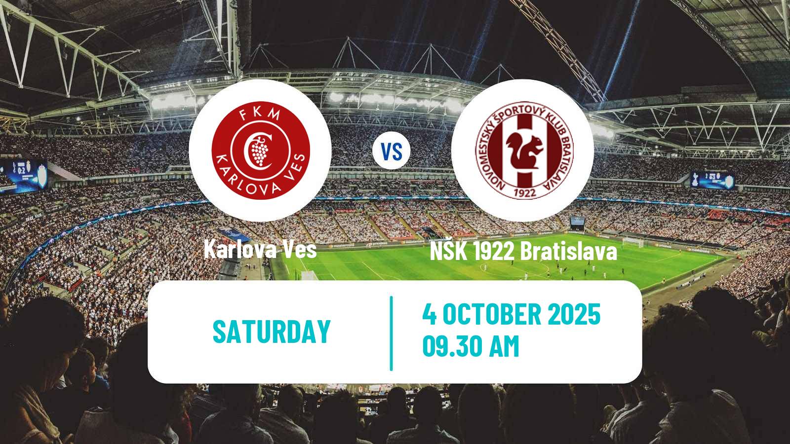 Football Slovak 4 Liga Bratislava Karlova Ves - NŠK 1922 Bratislava