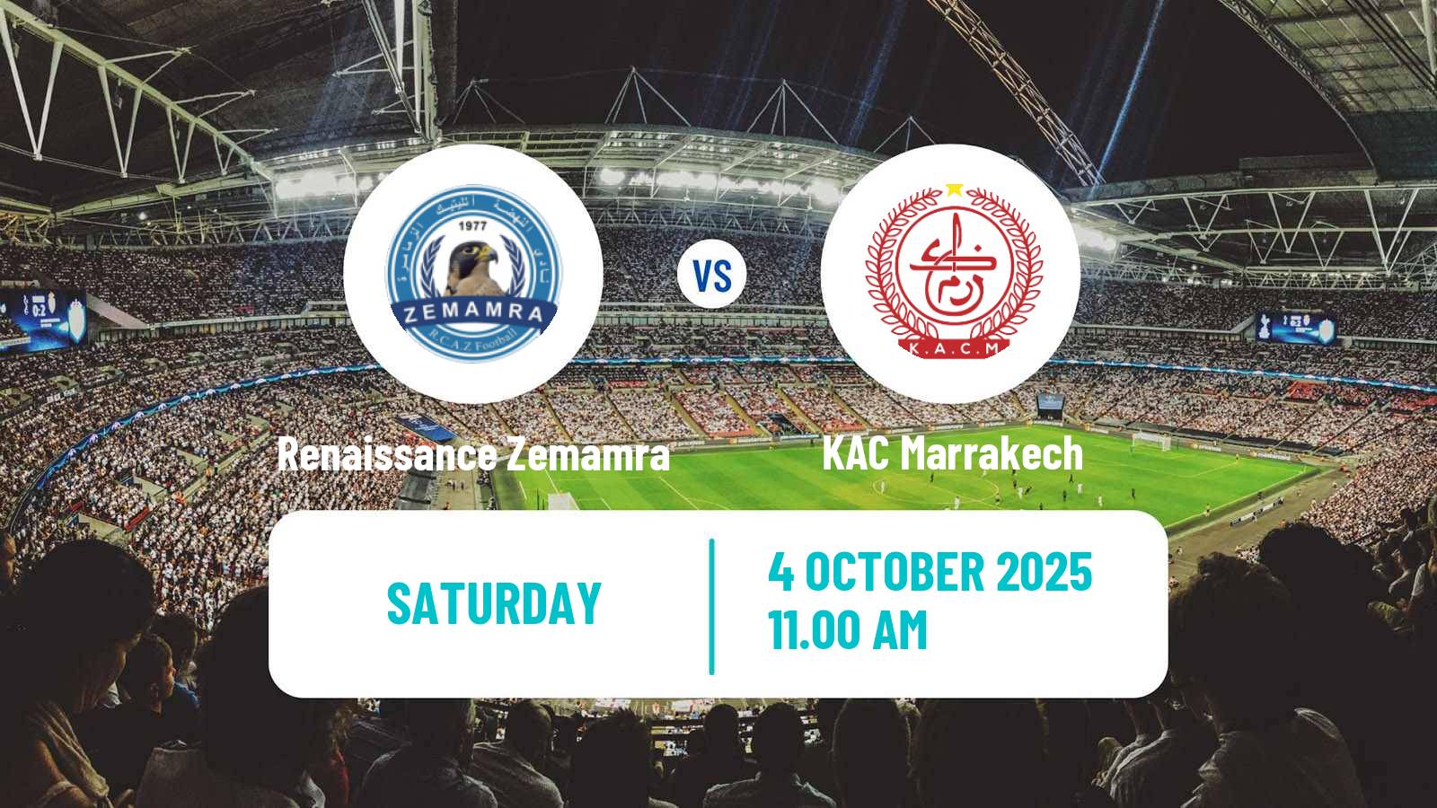 Football Moroccan Botola Renaissance Zemamra - KAC Marrakech