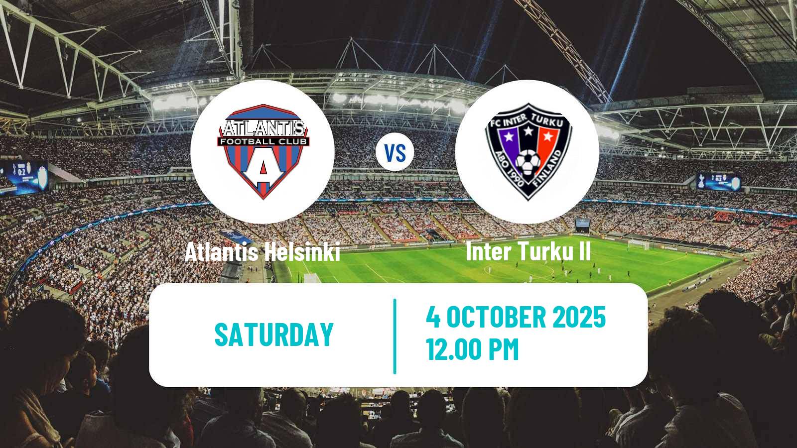 Football Finnish Ykkonen Atlantis Helsinki - Inter Turku II