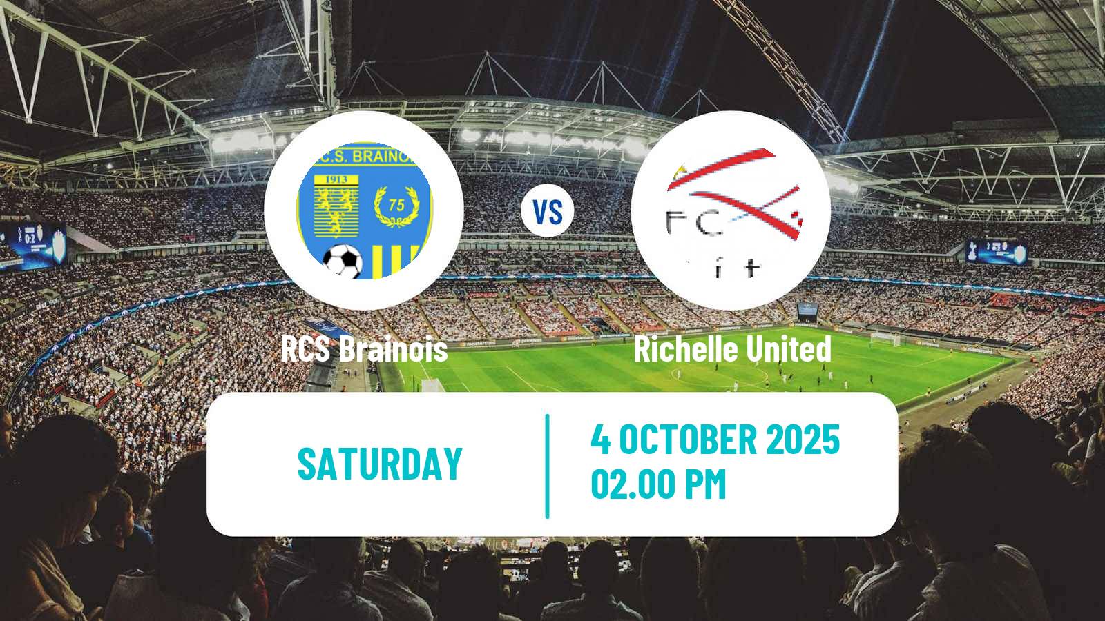 Football Belgian Second Amateur Division Group C RCS Brainois - Richelle United