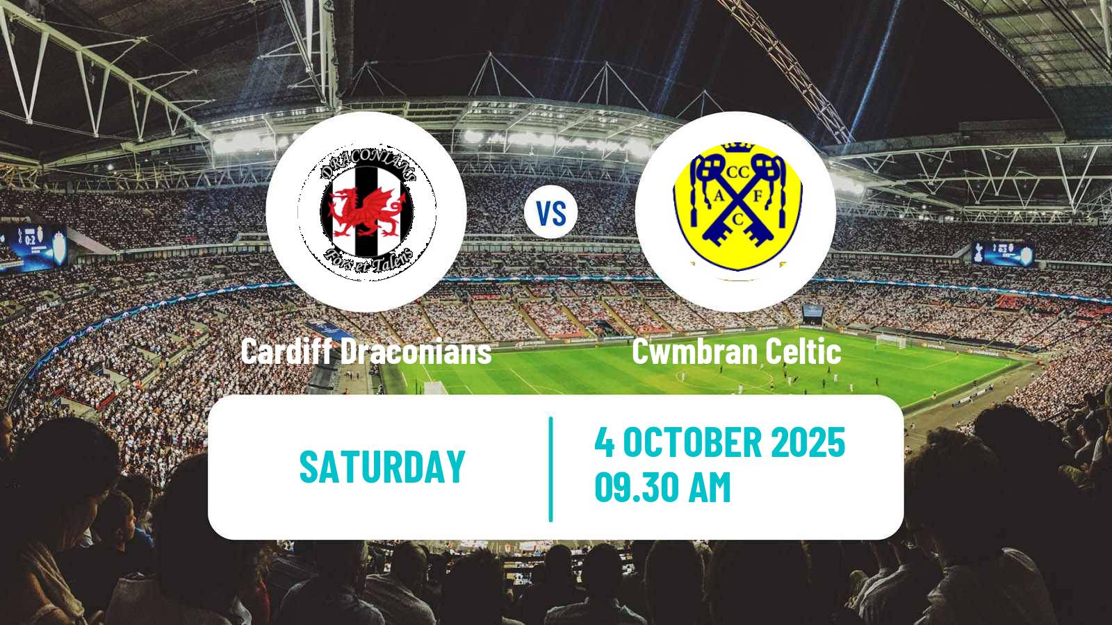 Football Welsh Cymru South Cardiff Draconians - Cwmbran Celtic