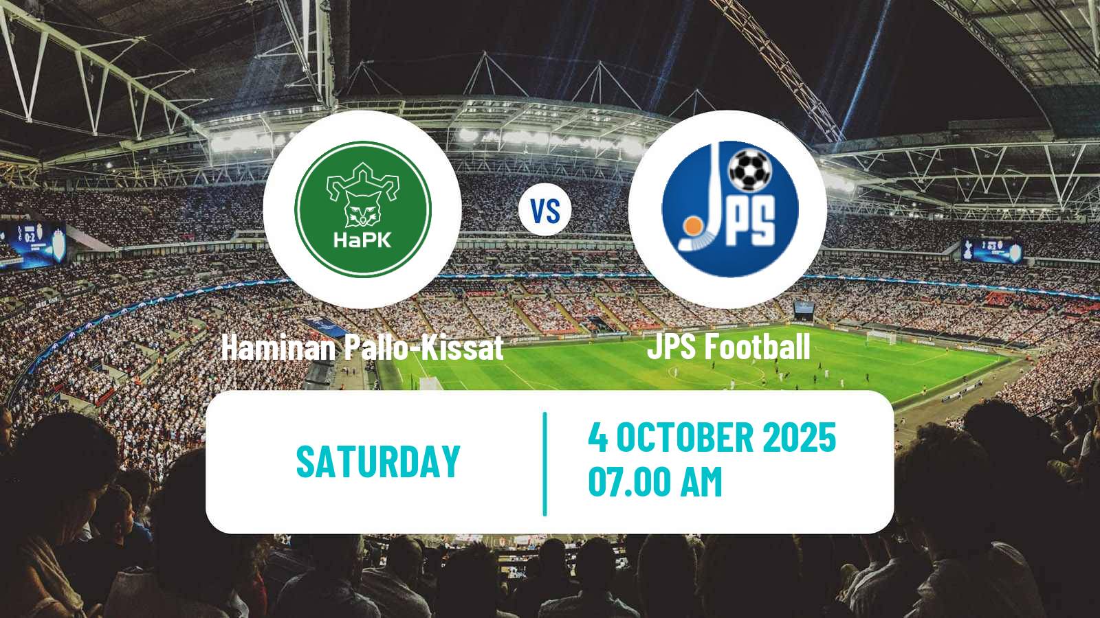 Football Finnish Kakkonen Group A Haminan Pallo-Kissat - JPS