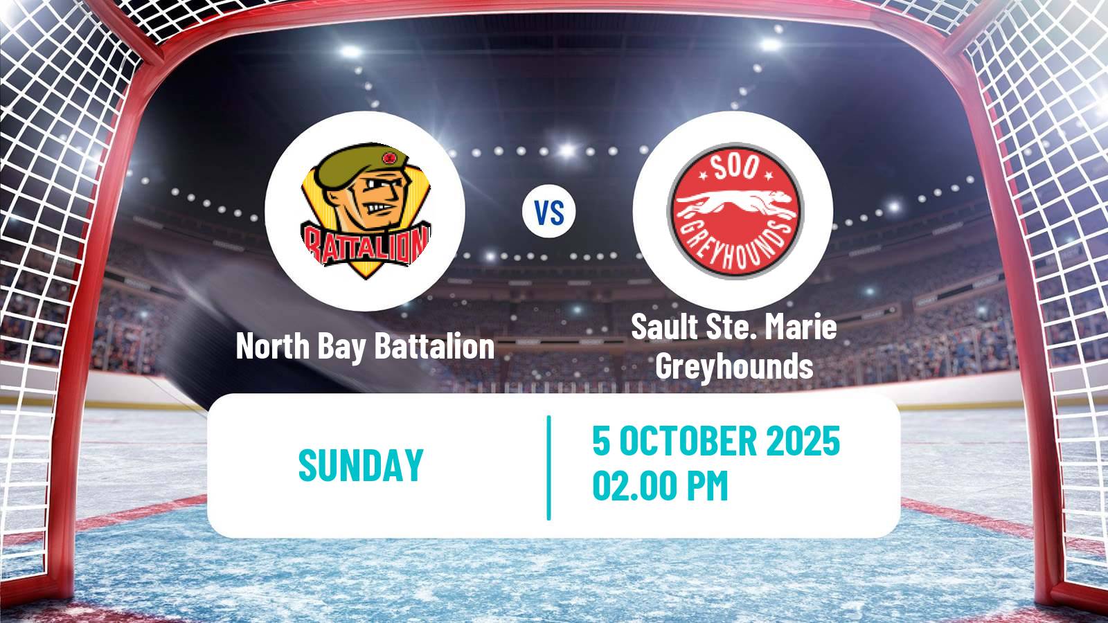 Hockey OHL North Bay Battalion - Sault Ste. Marie Greyhounds