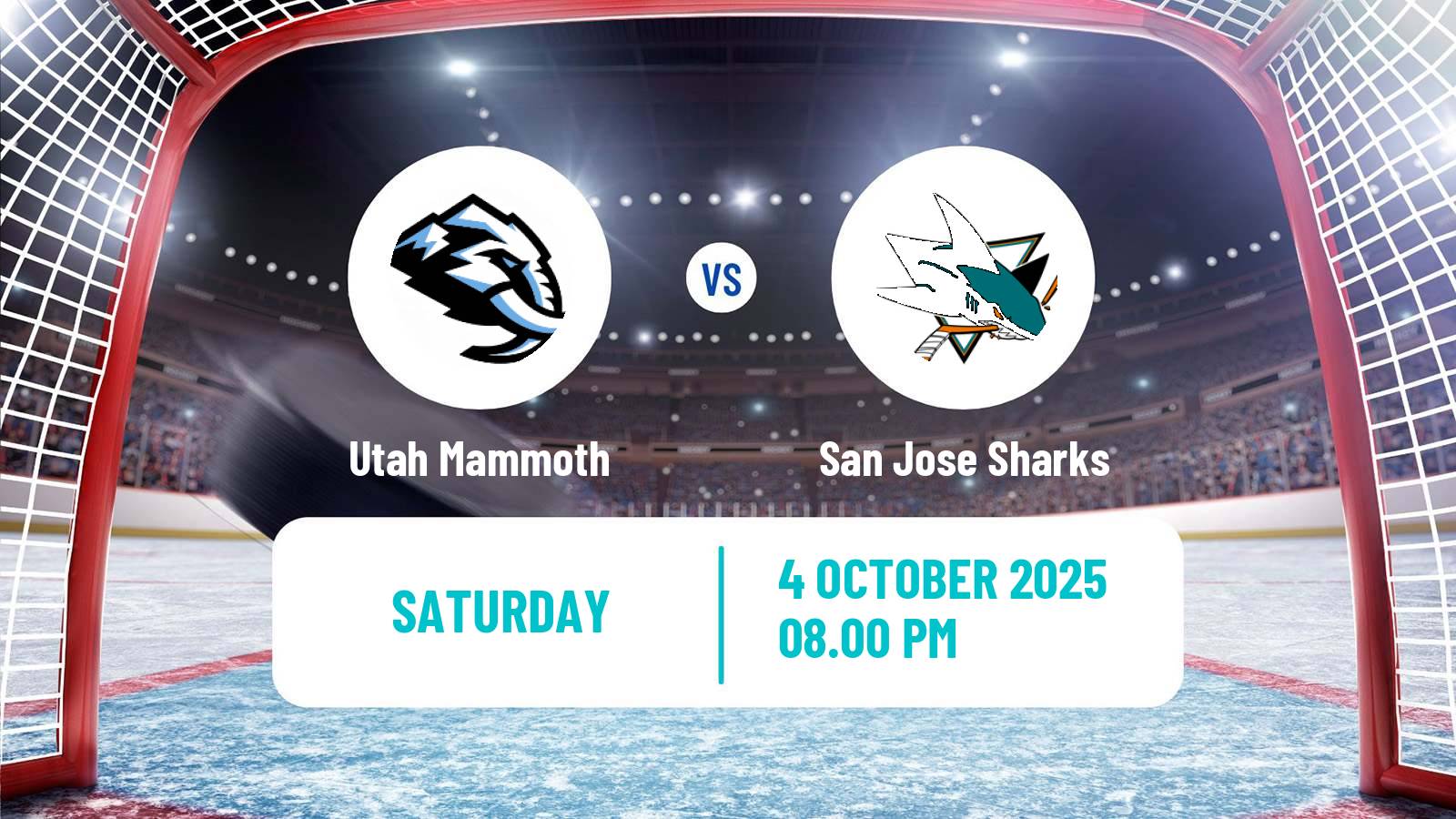 Hockey NHL Utah Mammoth - San Jose Sharks