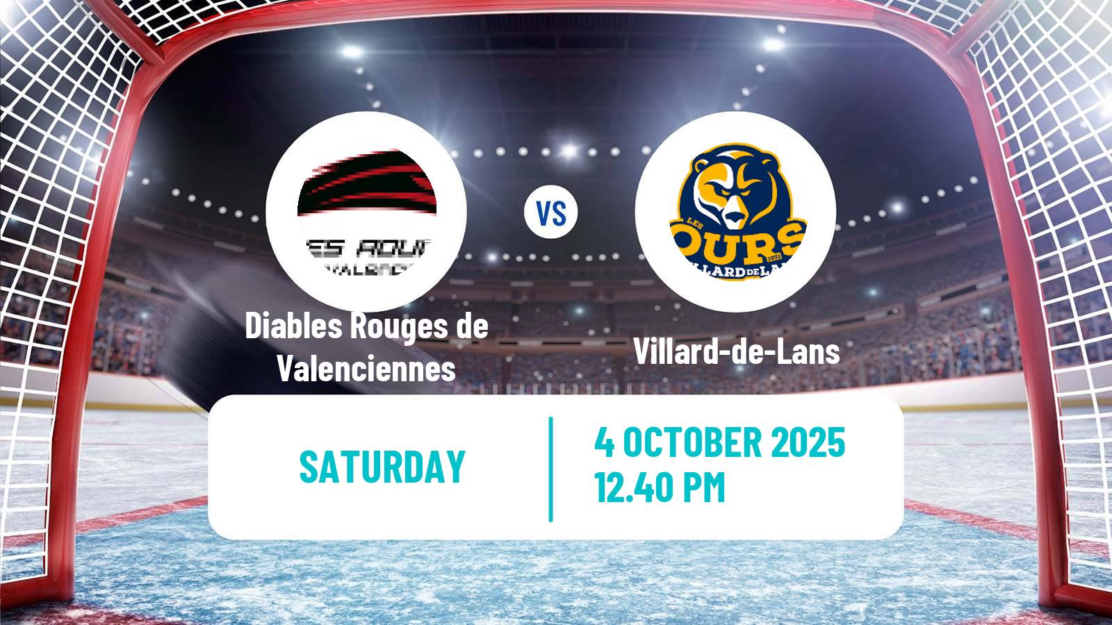 Hockey French D1 Ice Hockey Diables Rouges de Valenciennes - Villard-de-Lans