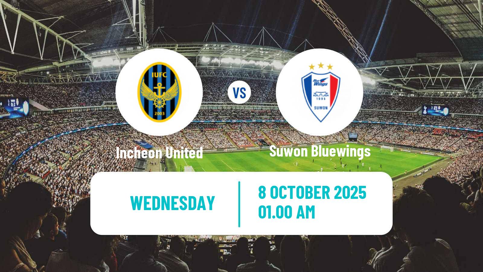 Football South Korean K-League 2 Incheon United - Suwon Bluewings