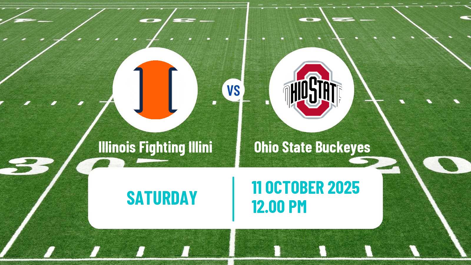 American football NCAA College Football Illinois Fighting Illini - Ohio State Buckeyes