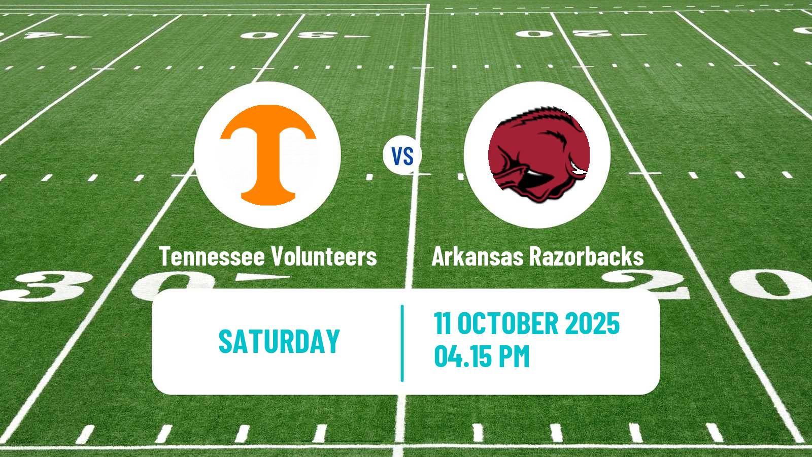 American football NCAA College Football Tennessee Volunteers - Arkansas Razorbacks