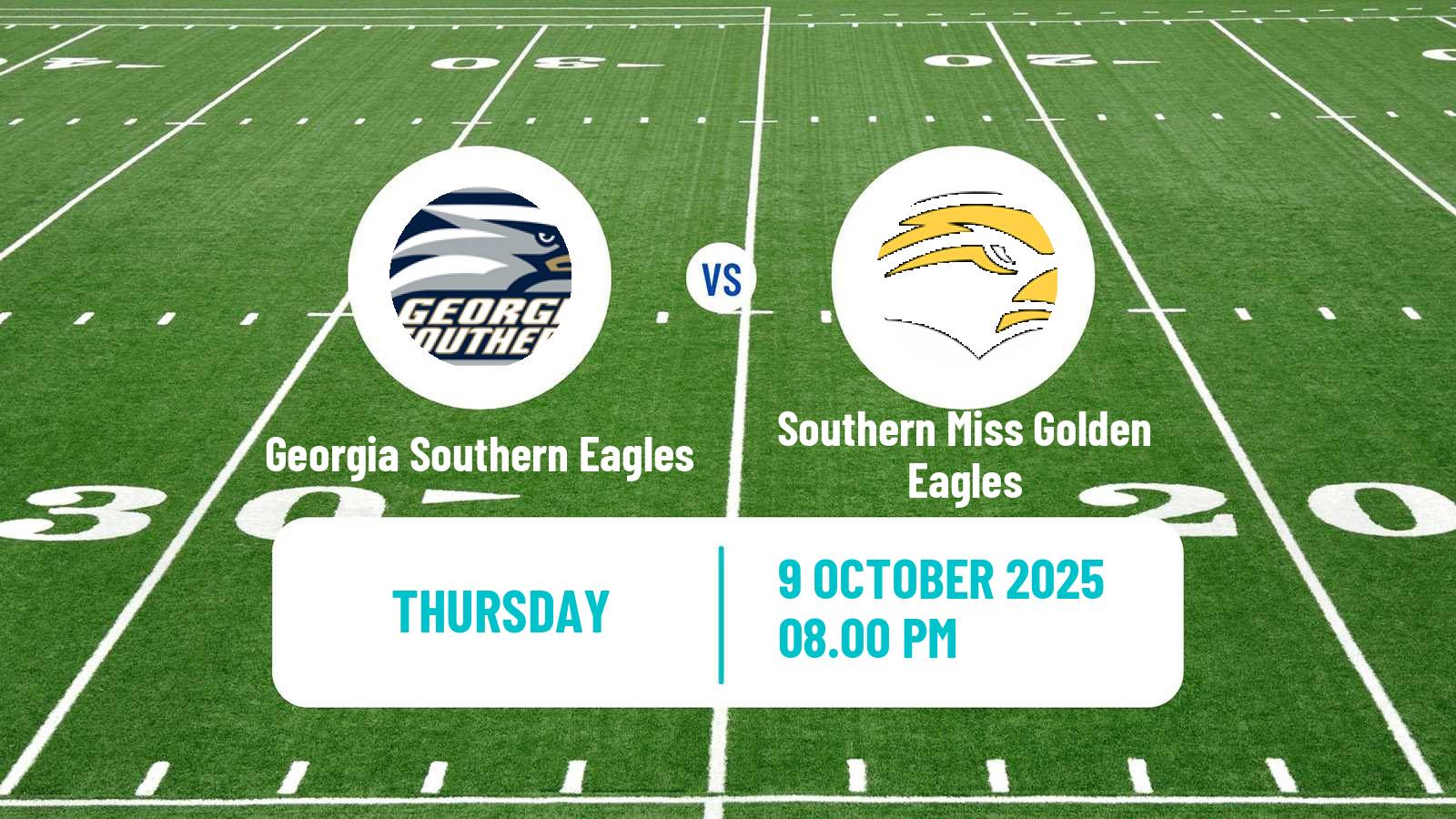American football NCAA College Football Georgia Southern Eagles - Southern Miss Golden Eagles