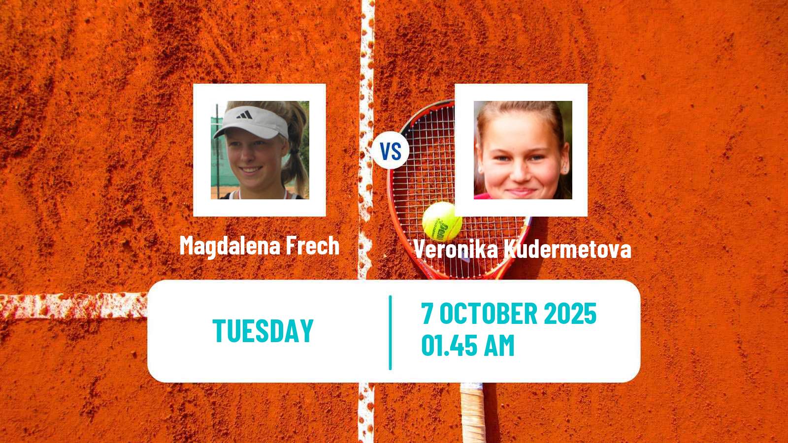 Tennis WTA Wuhan Magdalena Frech - Veronika Kudermetova