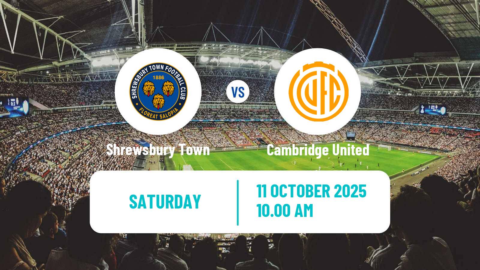 Football English League Two Shrewsbury Town - Cambridge United
