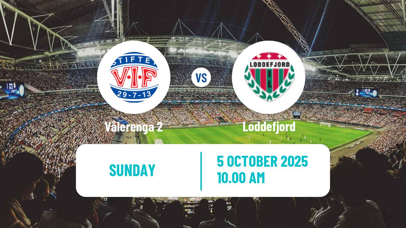 Football Norwegian Division 3 - Group 4 Vålerenga 2 - Loddefjord